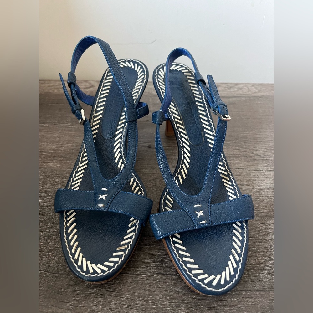 Jil Sander Navy Blue Heeled Sandals
